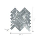 Satori Cielo Sterling 11-in x 11-in Honed Natural Marble Herringbone Mosaic Floor and Wall Tile (0.893-sq ft per Piece)