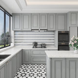 Giorbello (Sample) 3x6 Glass Subway Tiles True Gray 3-in x 6-in Glossy Glass Brick Subway Wall Tile