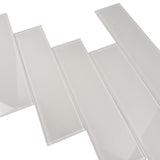 Apollo Tile (Sample) Wall Tile White 4-in x 4-in Glossy Glass Brick Subway Wall Tile
