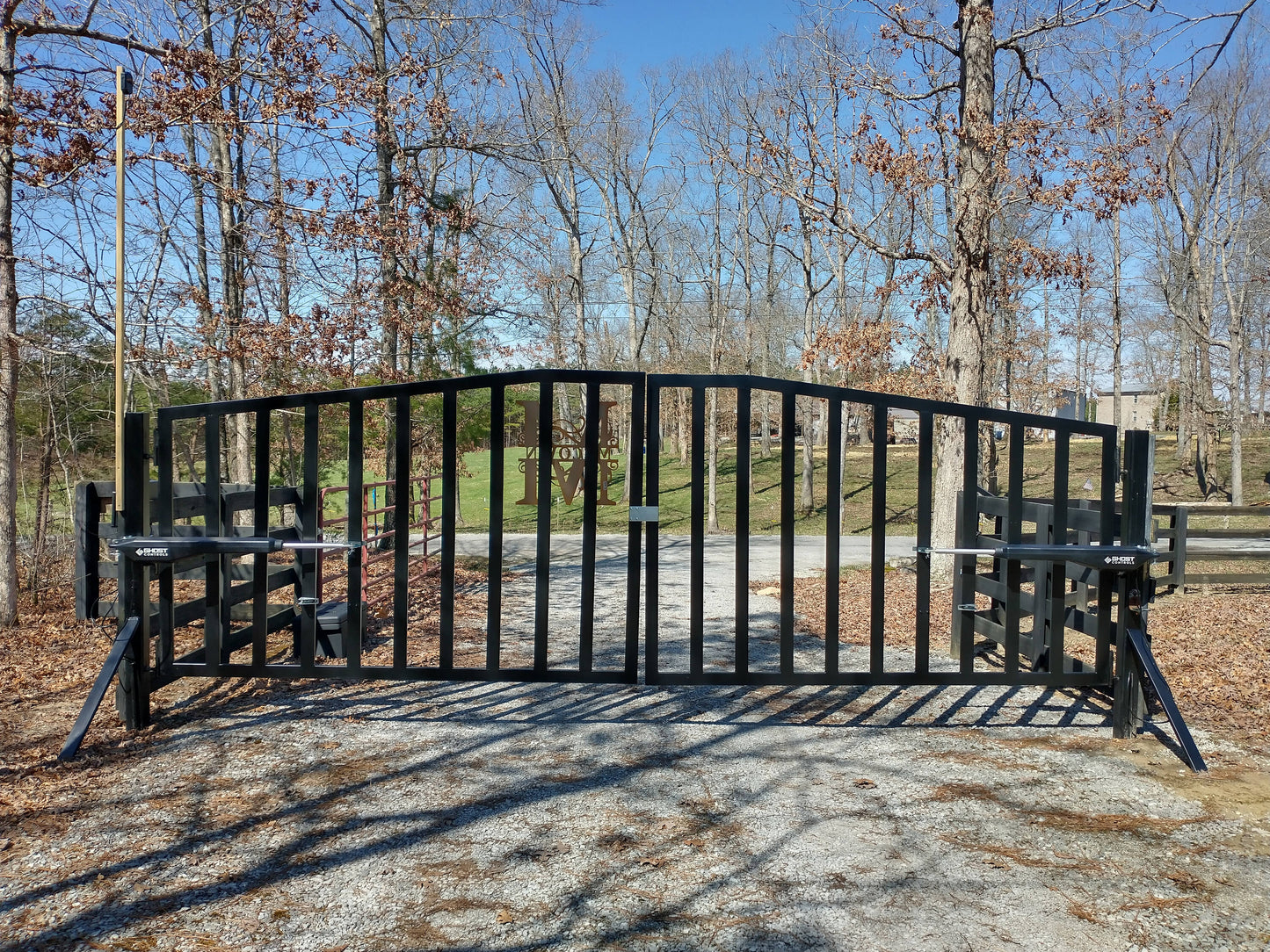 Ghost Controls 12-ft Dual Swing Universal Battery Driveway Gate Opener Kit (Solar Compatible)
