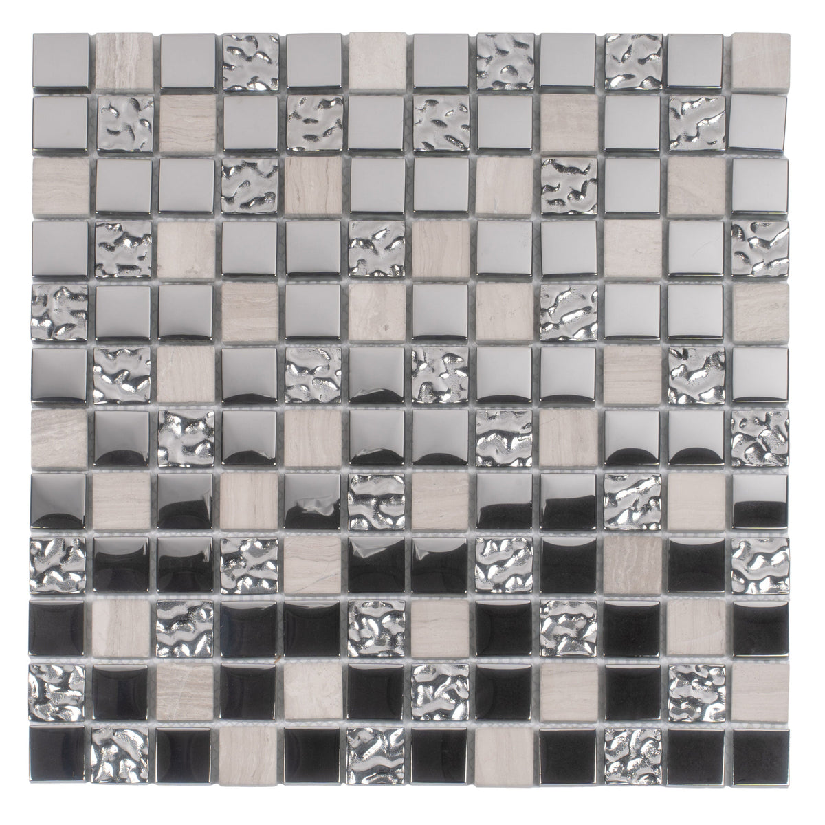 Apollo Tile (Sample) Floor and Wall Tile Beige and Gray 4-in x 4-in Multi-finish Glass/Metal/Stone Marble Floor and Wall Tile