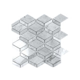 Apollo Tile (Sample) Gray 4-in x 4-in Carrara-look Marble Diamond Mosaic Floor and Wall Tile