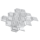 Apollo Tile (Sample) Gray 4-in x 4-in Carrara-look Marble Diamond Mosaic Floor and Wall Tile