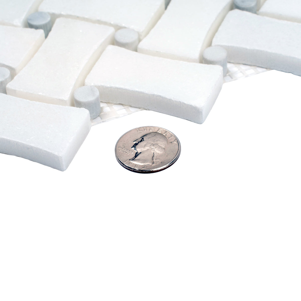 Apollo Tile Athens White 11-in x 11-in Polished Natural Stone Marble Basketweave Marble Look Floor and Wall Tile (4.2-sq. ft/ Carton)