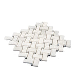 Apollo Tile Athens White 11-in x 11-in Polished Natural Stone Marble Basketweave Marble Look Floor and Wall Tile (4.2-sq. ft/ Carton)