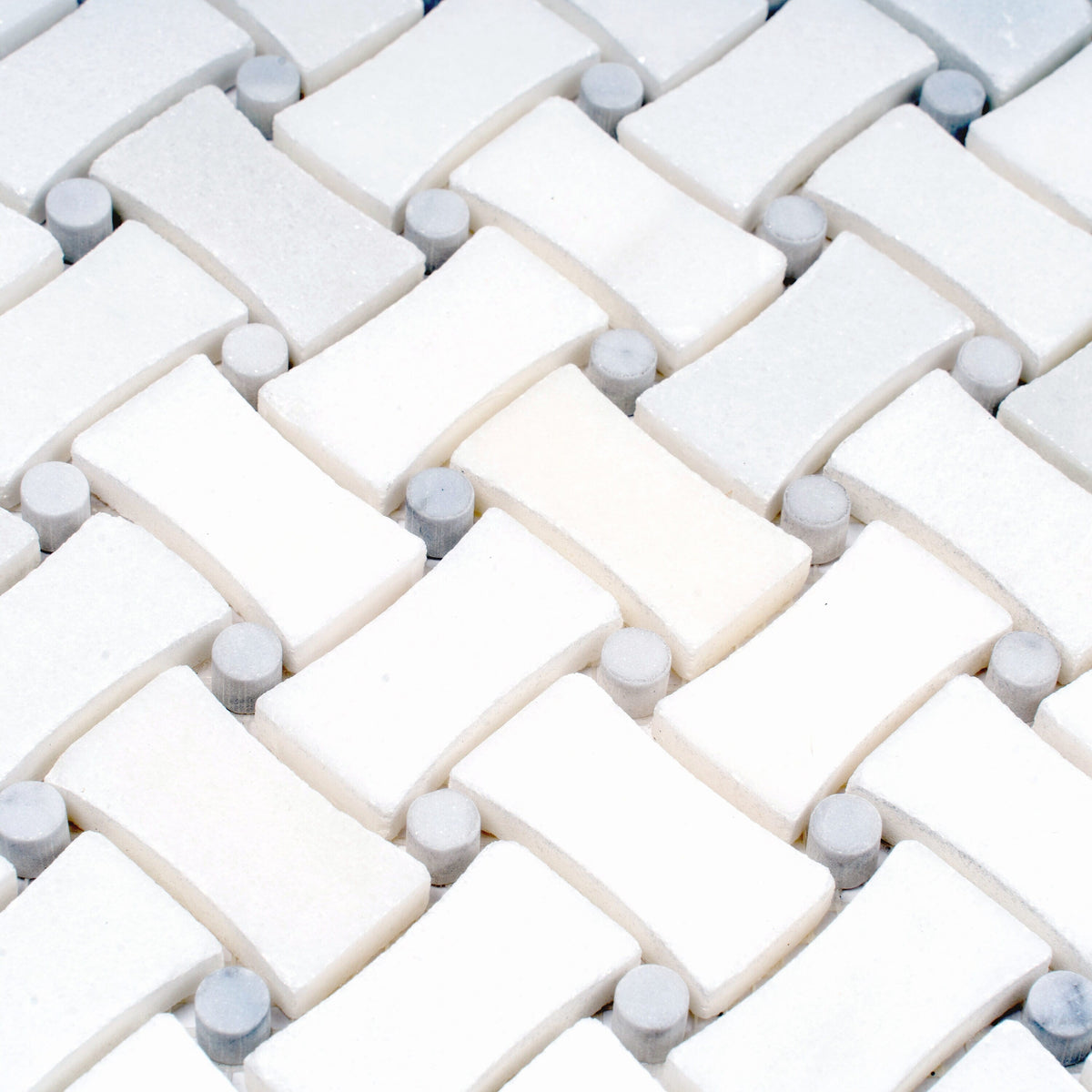 Apollo Tile Athens White 11-in x 11-in Polished Natural Stone Marble Basketweave Marble Look Floor and Wall Tile (4.2-sq. ft/ Carton)