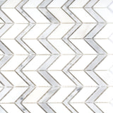 Apollo Tile (Sample) Athens White and Gray 4-in x 4-in Polished Marble Chevron Marble Look Floor and Wall Tile