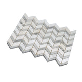 Apollo Tile (Sample) Athens White and Gray 4-in x 4-in Polished Marble Chevron Marble Look Floor and Wall Tile
