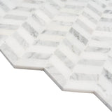 Apollo Tile Athens White and Gray 11-in x 13-in Polished Natural Stone Marble Chevron Marble Look Floor and Wall Tile (5.15-sq. ft/ Carton)
