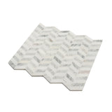 Apollo Tile Athens White and Gray 11-in x 13-in Polished Natural Stone Marble Chevron Marble Look Floor and Wall Tile (5.15-sq. ft/ Carton)