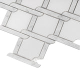 Apollo Tile (Sample) Athens White 4-in x 4-in Polished Marble Basketweave Mosaic Wall Tile