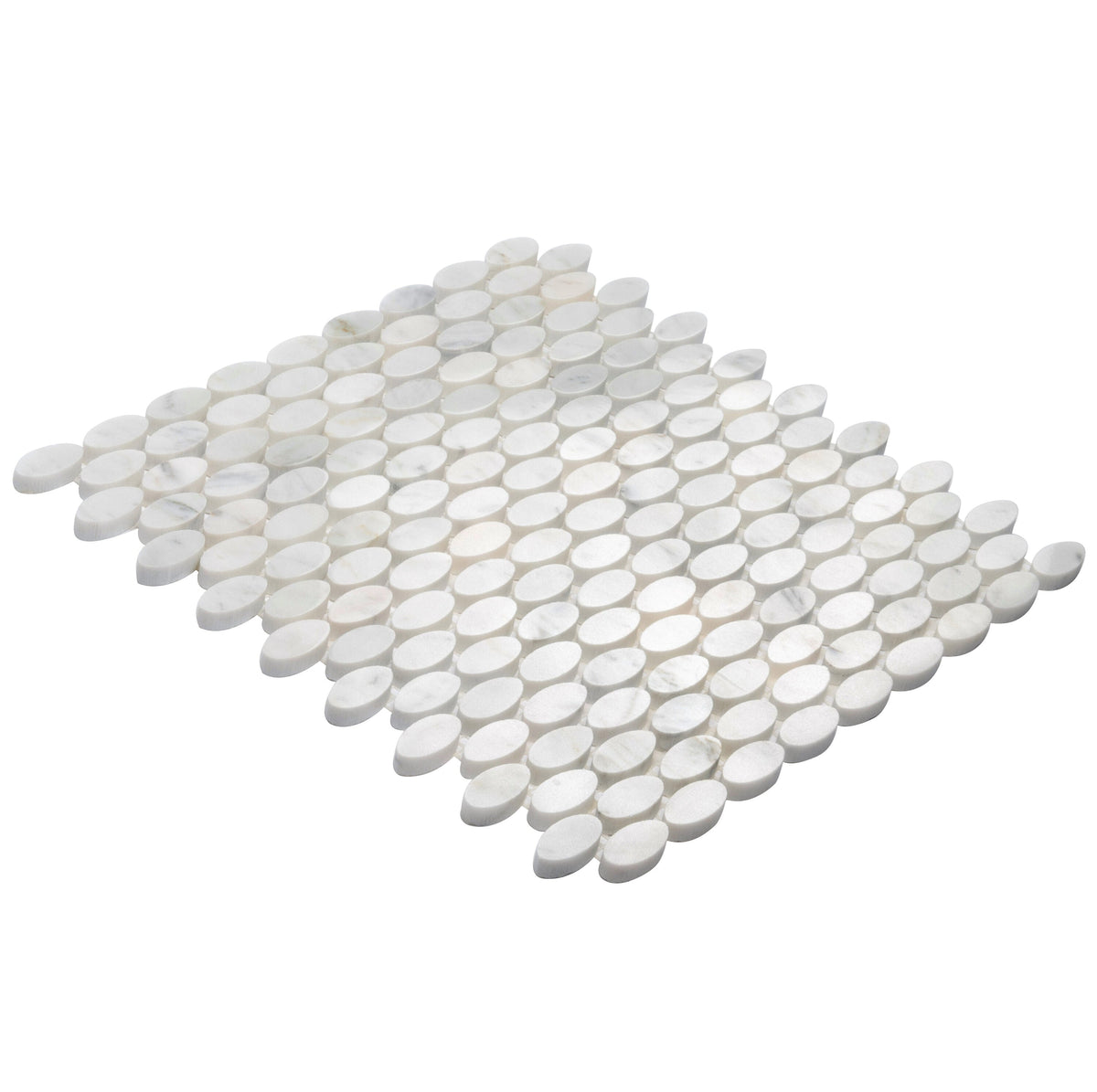 Apollo Tile (Sample) Athens White 4-in x 4-in Polished Marble Circular Mosaic Wall Tile