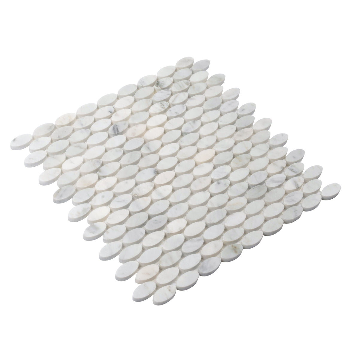 Apollo Tile Athens White 11-in x 12-in Polished Natural Stone Marble Circular Marble Look Floor and Wall Tile (4.51-sq. ft/ Carton)