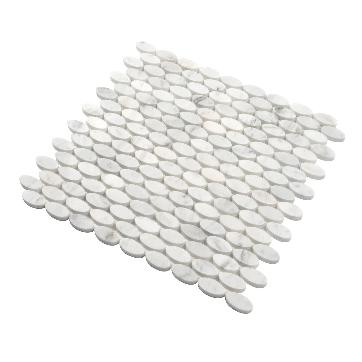 Apollo Tile (Sample) Athens White 4-in x 4-in Polished Marble Circular Mosaic Wall Tile
