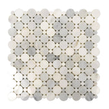 Apollo Tile Athens White 12-in x 12-in Polished Natural Stone Marble Penny Round Marble Look Floor and Wall Tile (4.83-sq. ft/ Carton)