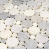 Apollo Tile Athens White 12-in x 12-in Polished Natural Stone Marble Penny Round Marble Look Floor and Wall Tile (4.83-sq. ft/ Carton)