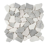 Apollo Tile (Sample) Athens White and Gray 4-in x 4-in Polished Marble Pebble Mosaic Floor and Wall Tile