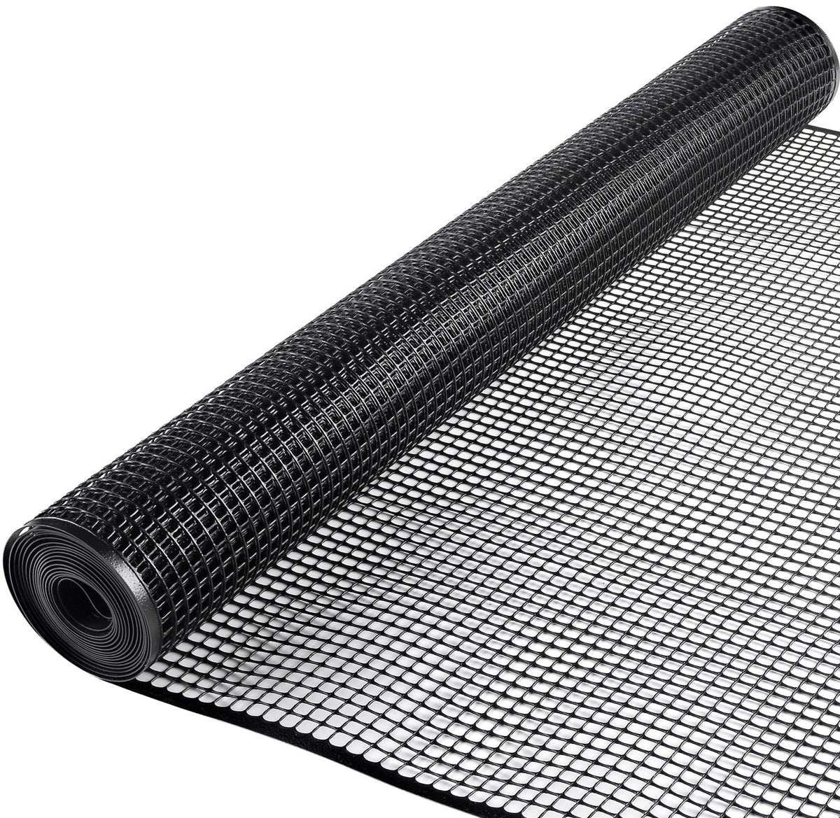 BOEN 3'x15' 7-Gauge Black Plastic Extruded Mesh Rolled Fencing