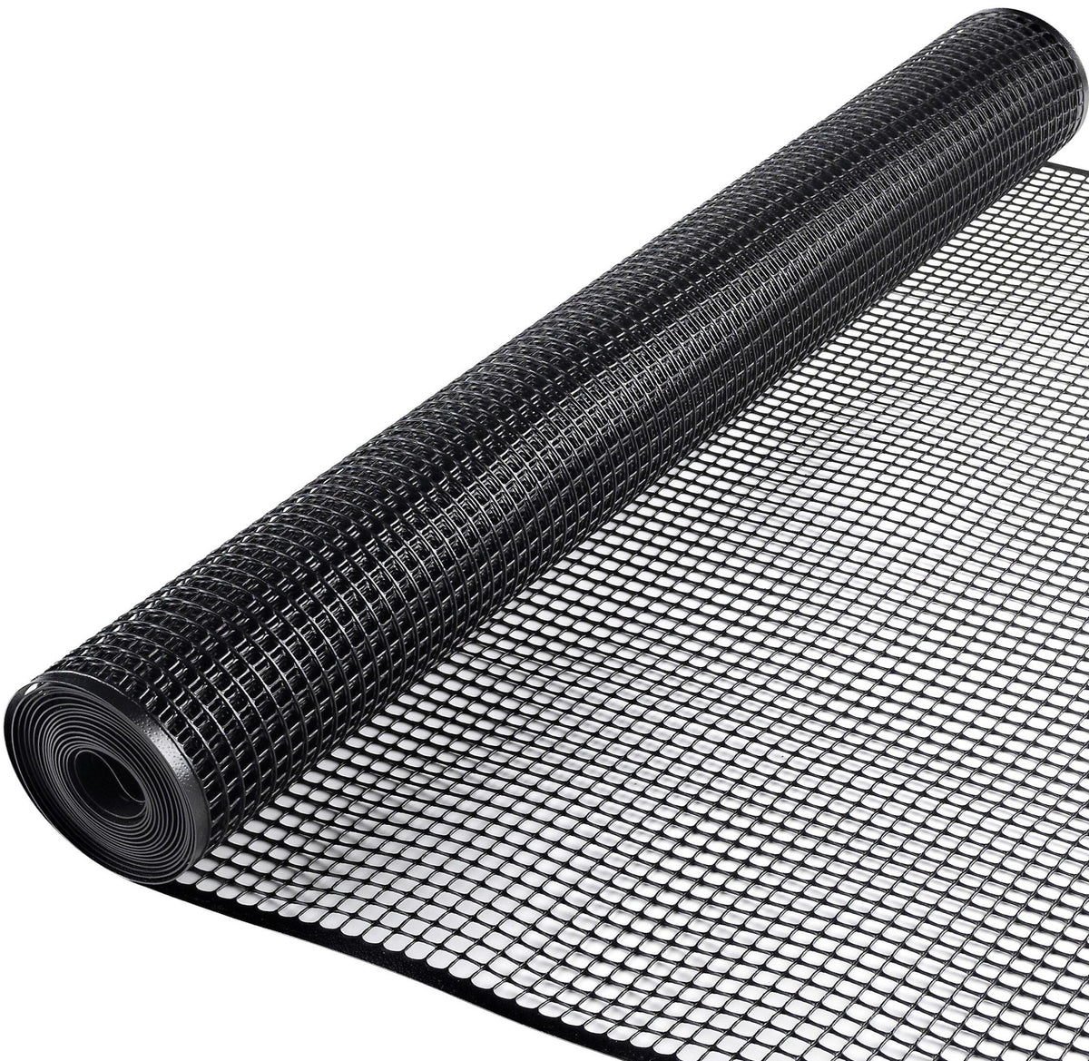 BOEN 15-ft 7-Gauge Black Plastic Extruded Mesh Rolled Fencing