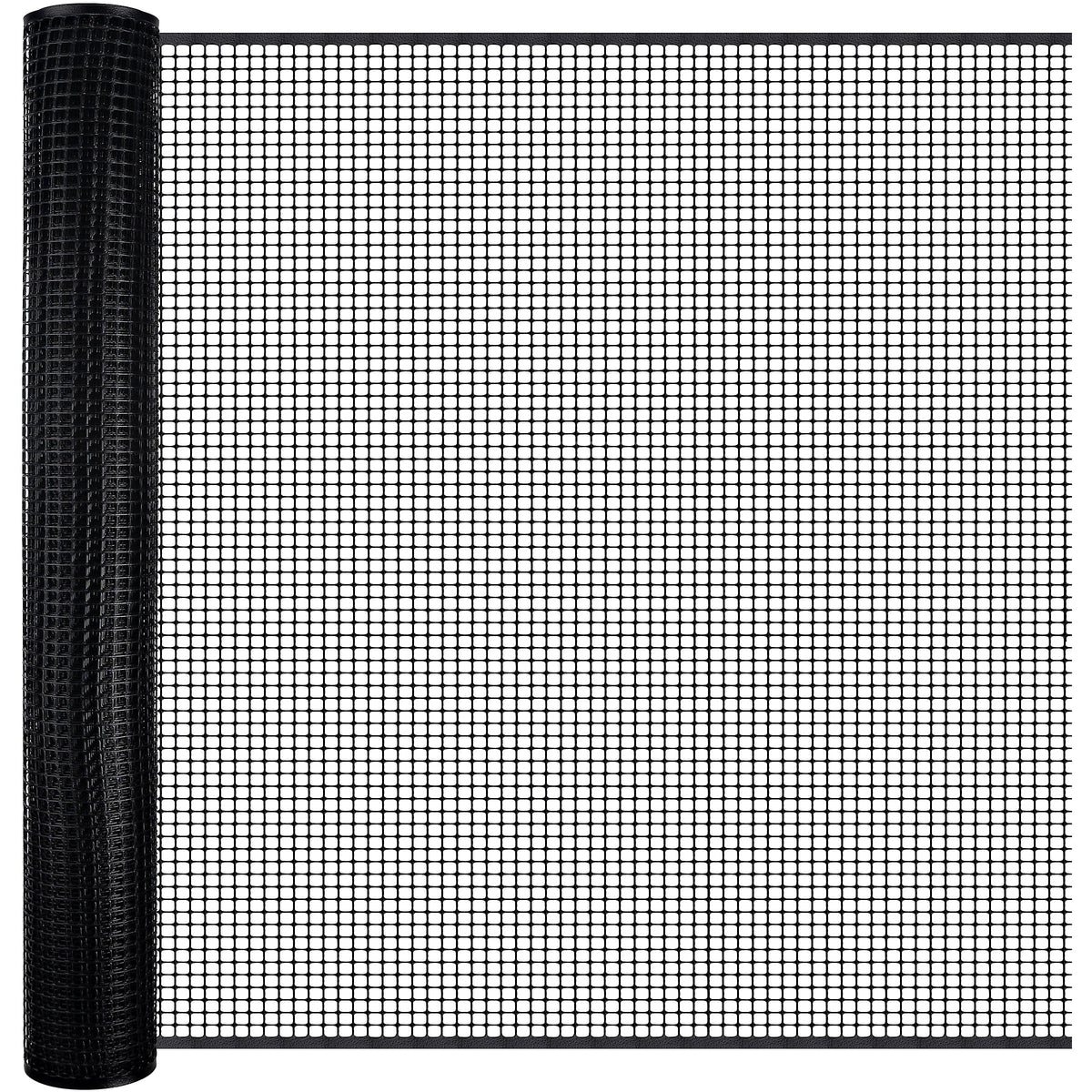 BOEN 15-ft 7-Gauge Black Plastic Extruded Mesh Rolled Fencing
