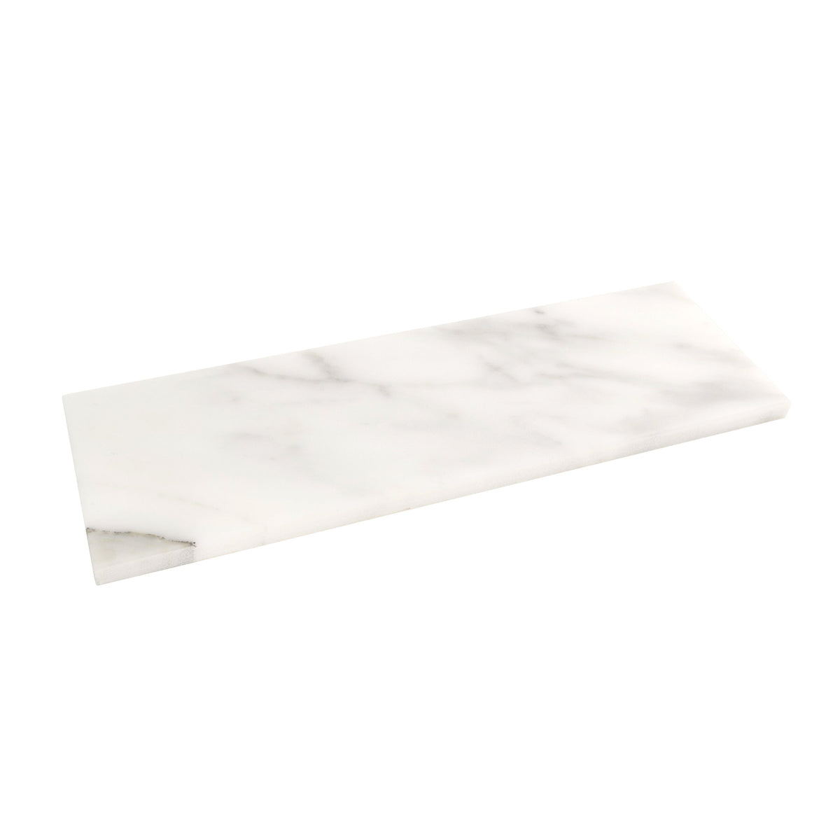 Apollo Tile (Sample) White, Grey 4-in x 12-in Honed Marble Floor and Wall Tile
