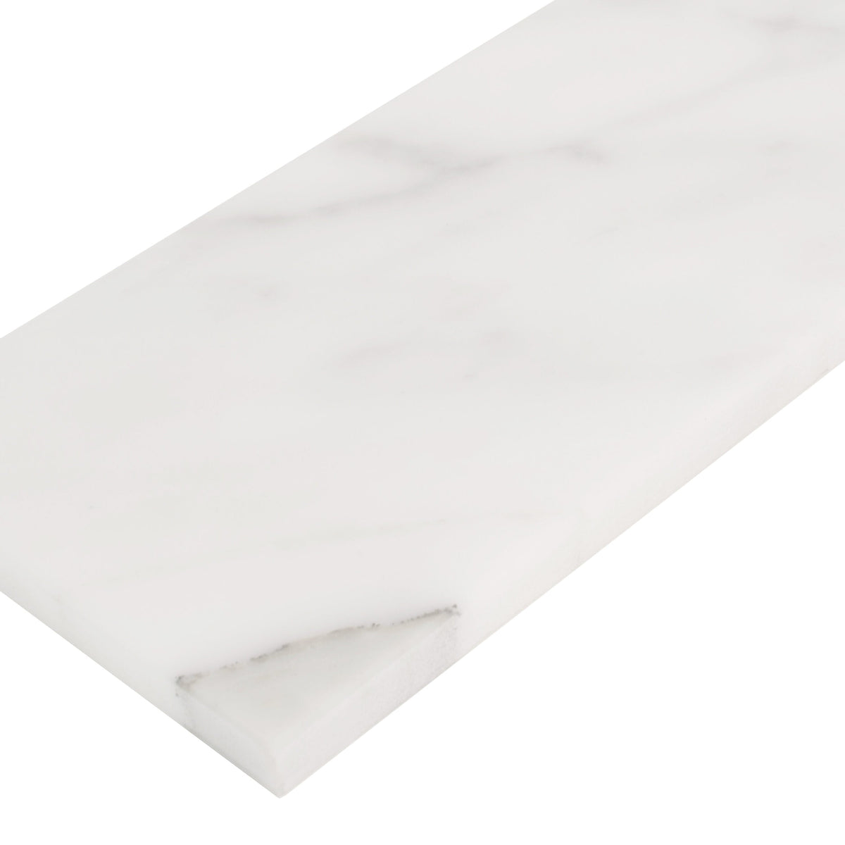 Apollo Tile (Sample) White, Grey 4-in x 12-in Honed Marble Floor and Wall Tile
