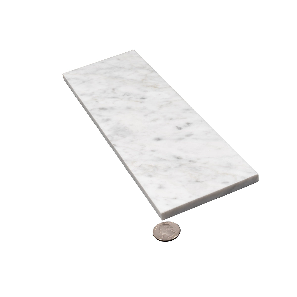Apollo Tile White 4-in x 12-in Polished Natural Stone Marble Brick Wall Tile (5-sq. ft/ Carton)