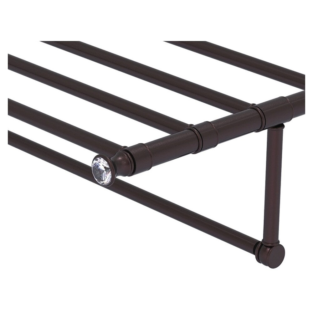 Allied Brass Carolina Crystal Collection 36-in Towel Shelf with Integrated Towel Bar in Antique Bronze