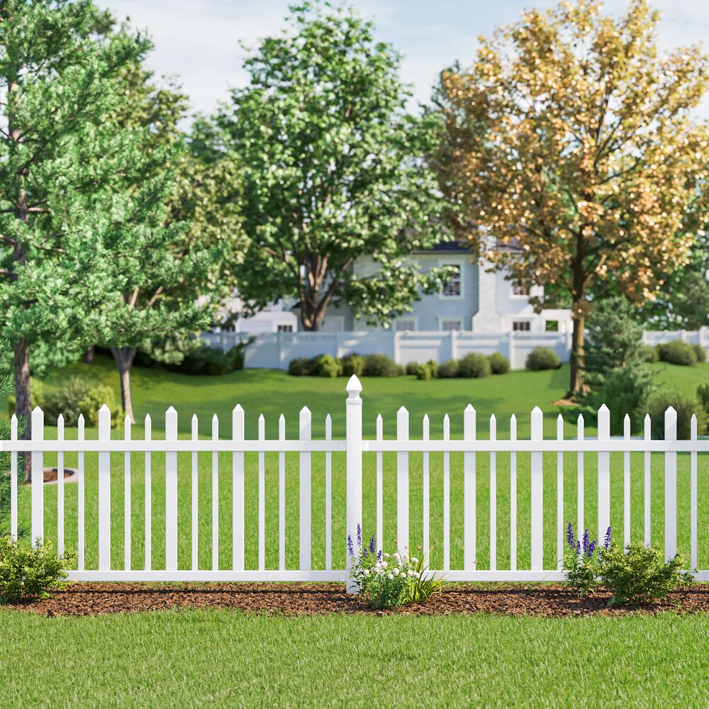 Freedom 5-in W x 5-in L White Vinyl Fence Post Cap- Fits Common Post Measurement: 5-in x 5-in