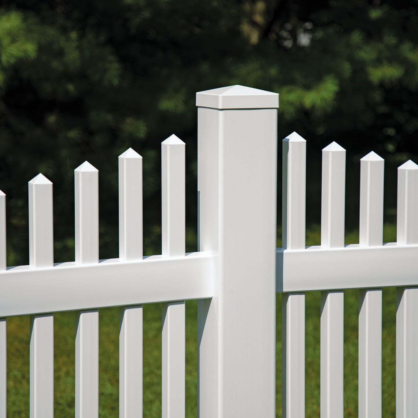 Freedom 5-in W x 5-in L White Vinyl Fence Post Cap- Fits Common Post Measurement: 5-in x 5-in