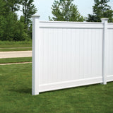 Freedom Emblem 9-ft H x 5-in W White Vinyl End Fence Post (Unassembled)