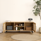 GZMR Oak TV Cabinet with Rattan Net Modern/Contemporary Oak Tv Cabinet (Accommodates)
