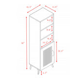GZMR Rattan Mesh Side Cabinet Contemporary/Modern Oak Wood Sideboard