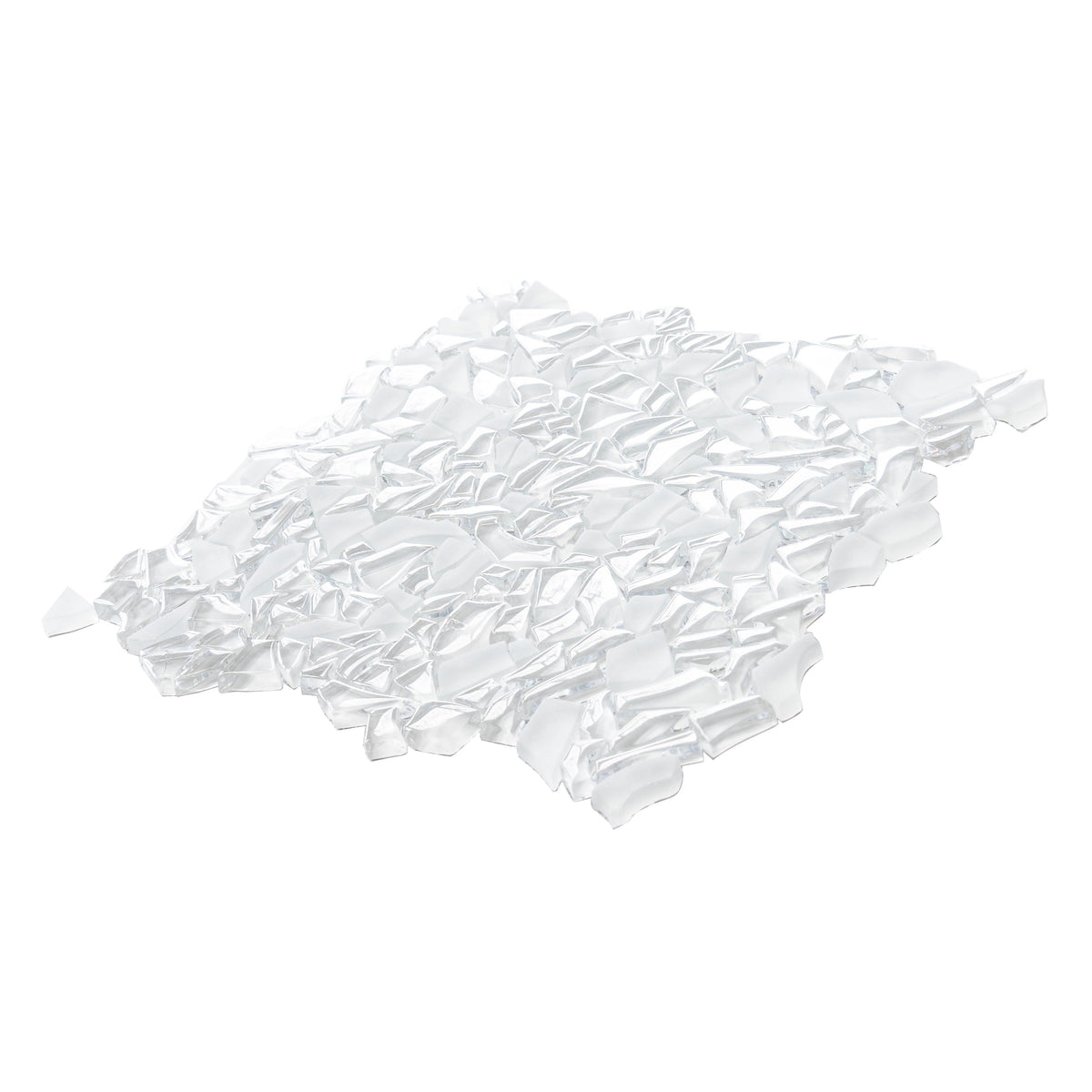 Apollo Tile (Sample) White 4-in x 4-in Glossy Glass Diamond Stone Look Floor and Wall Tile