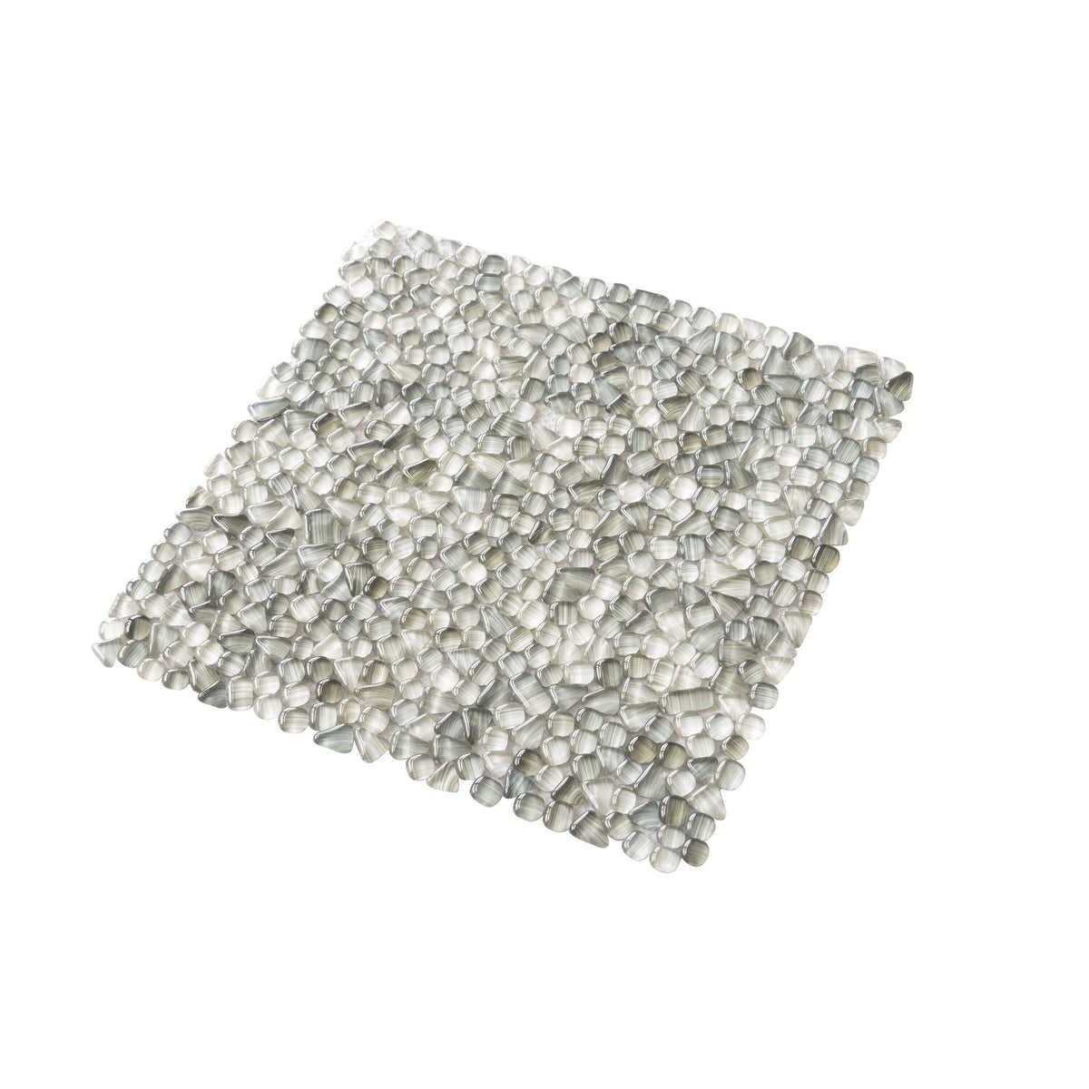 Apollo Tile (Sample) Bijou Gray 4-in x 4-in Honed Glass Pebble Mosaic Floor and Wall Tile