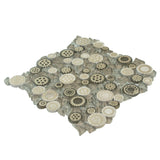 Apollo Tile (Sample) Wall Brown 4-in x 4-in Glossy Glass Circular Patterned Wall Tile