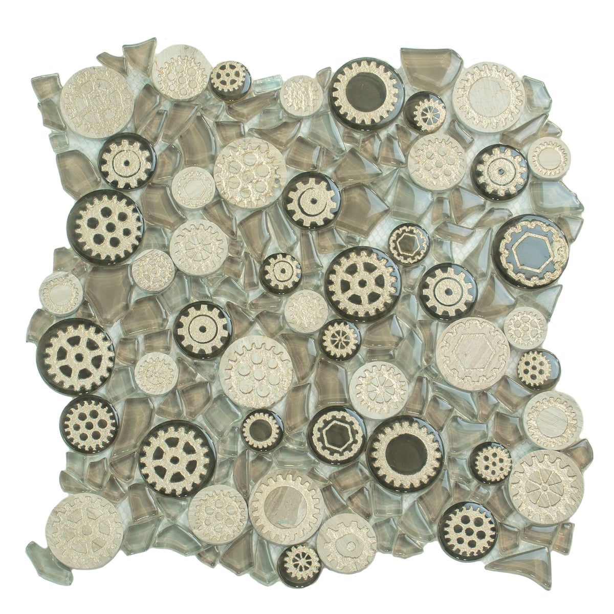 Apollo Tile Nirvana Brown 12-in x 12-in Glossy Glass Circular Patterned Wall Tile (4.67-sq. ft/ Carton)