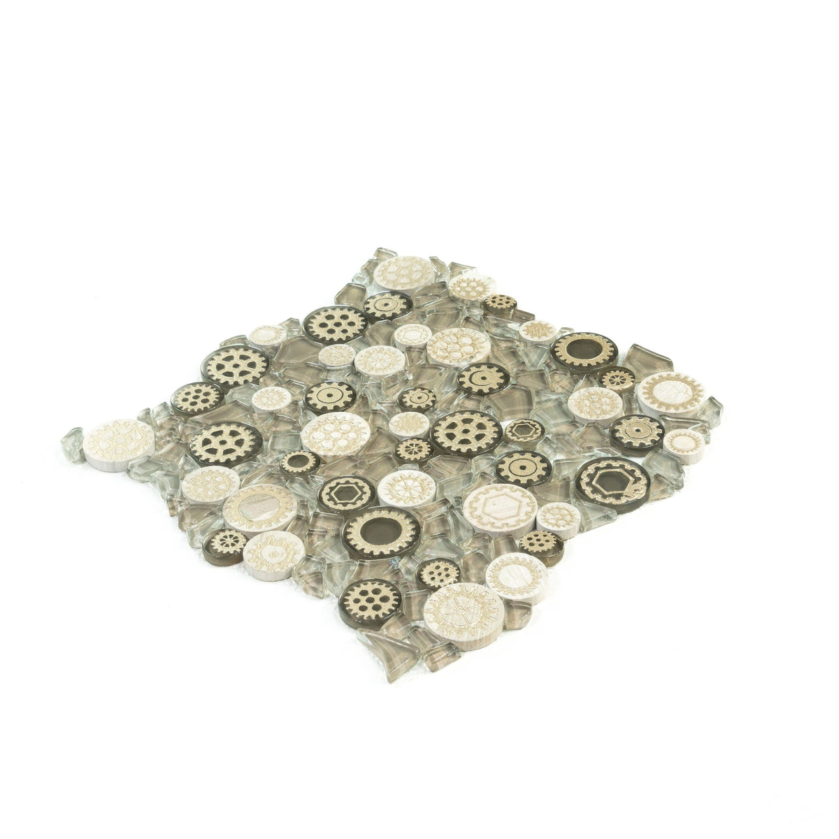 Apollo Tile Nirvana Brown 12-in x 12-in Glossy Glass Circular Patterned Wall Tile (4.67-sq. ft/ Carton)