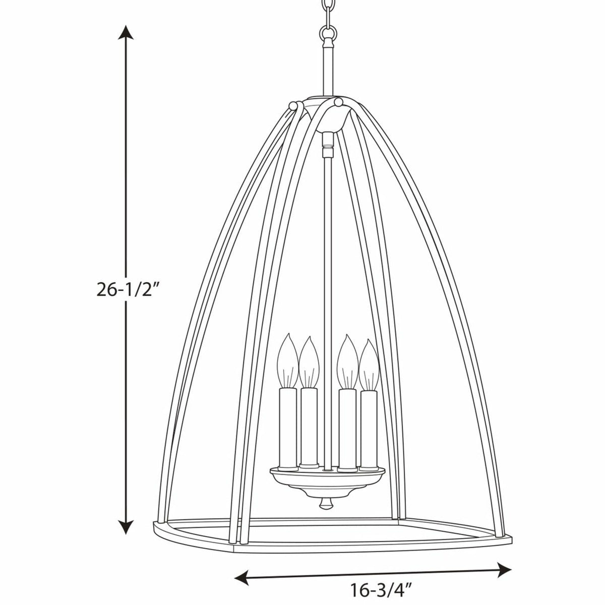 Progress Lighting Tally 4-Light Antique Bronze Transitional Chandelier