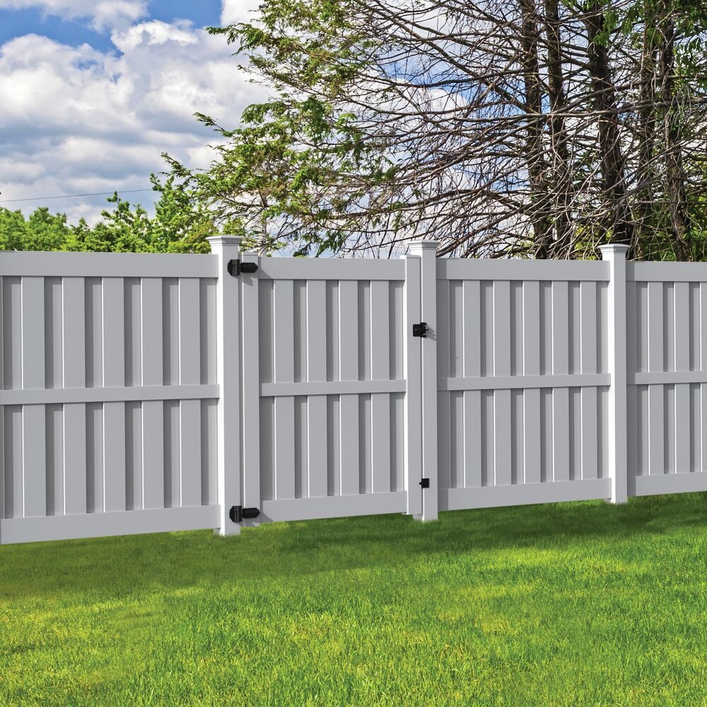 Freedom Oakworth 6-ft H x 6-ft W White Privacy Vinyl Fence Panel (Unassembled)