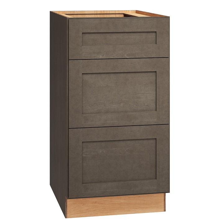 Diamond Express Jamestown 18-in W x 34.5-in H x 24-in D Colt Brown 3-Drawer Base Fully Assembled Plywood Cabinet (Recessed Panel Shaker Style)