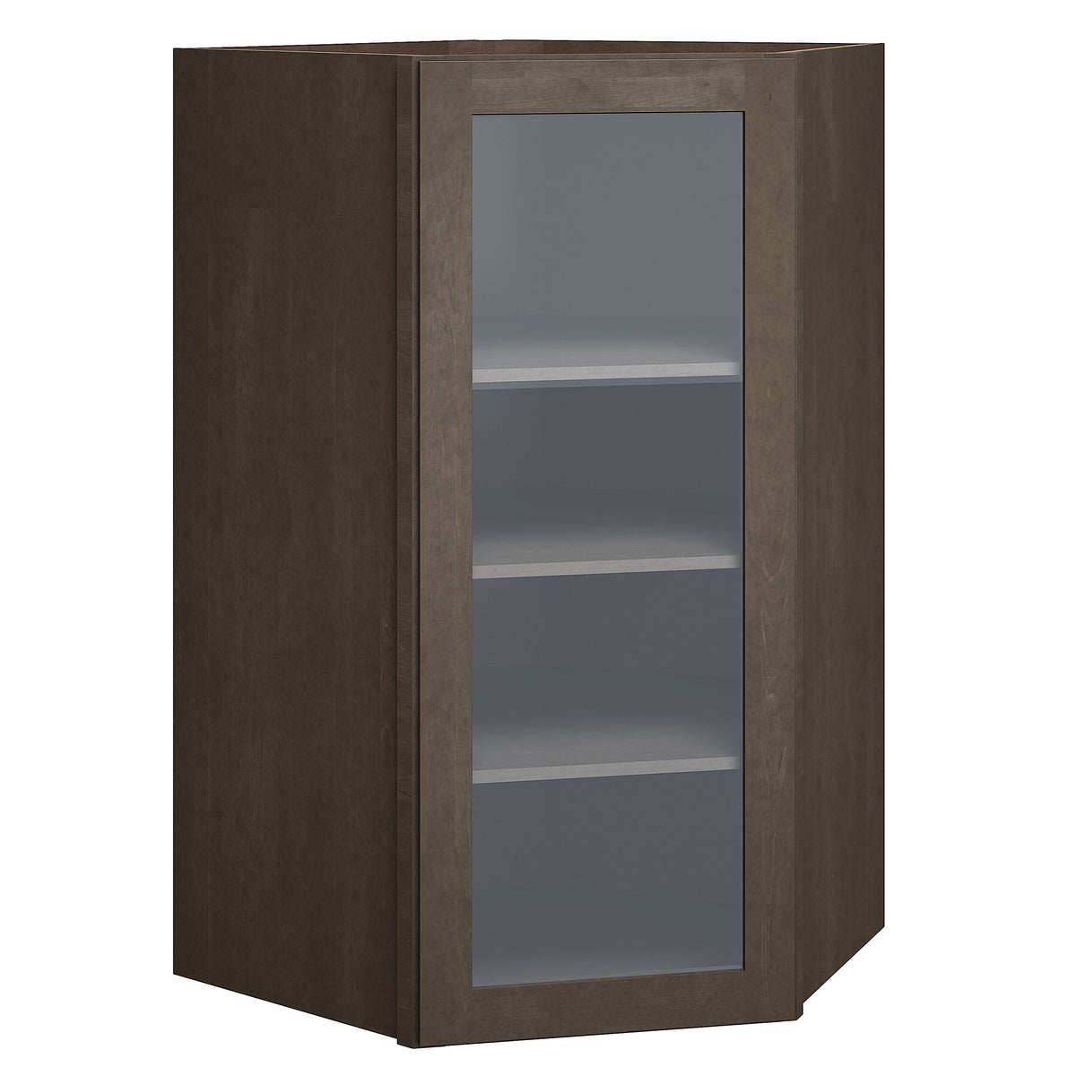 Diamond Express Jamestown 42-in W x 42-in H x 12-in D Colt Brown Diagonal Corner Wall Fully Assembled Plywood Cabinet (Recessed Panel Shaker Style)