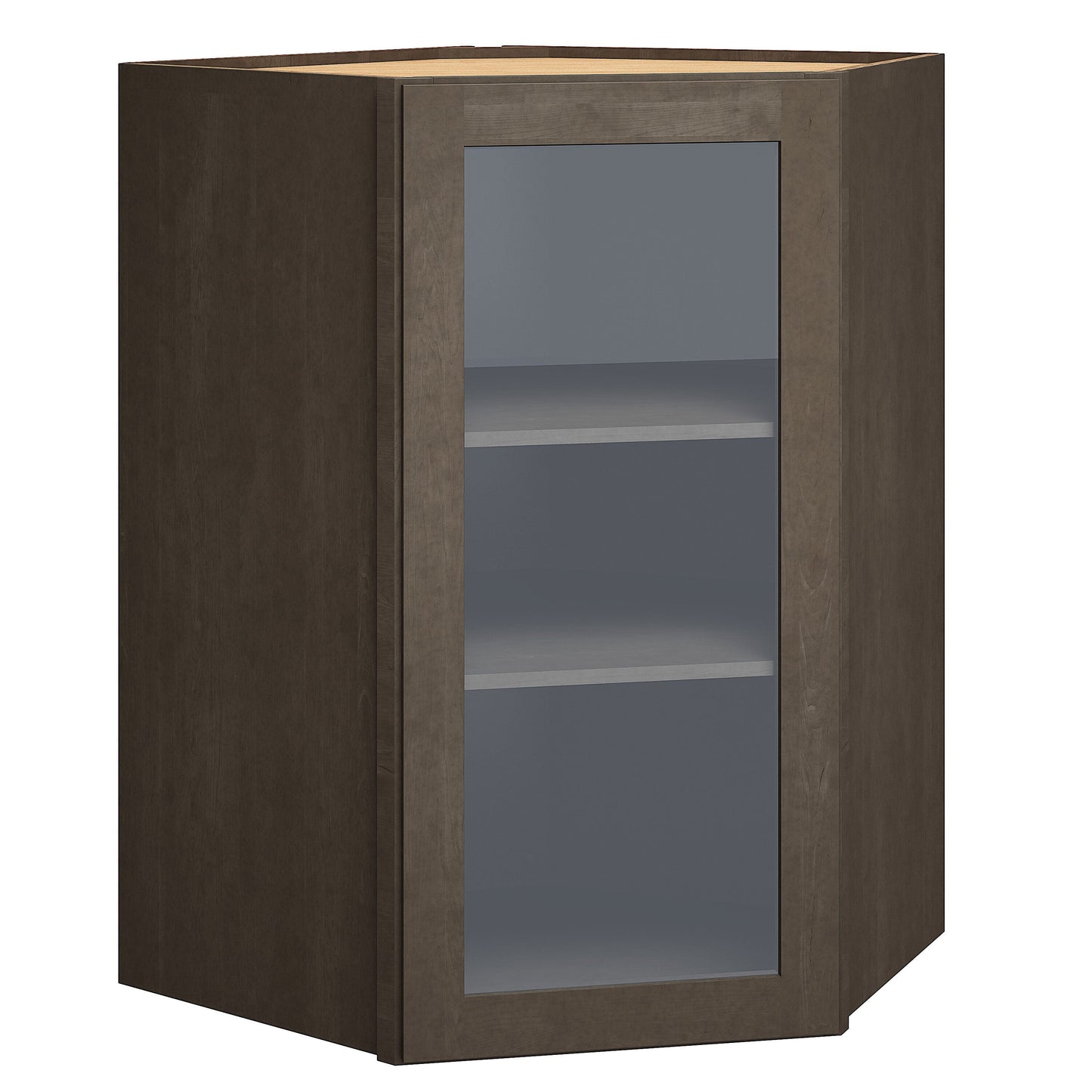 Diamond Express Jamestown 36-in W x 36-in H x 12-in D Colt Brown Diagonal Corner Wall Fully Assembled Plywood Cabinet (Recessed Panel Square Style)