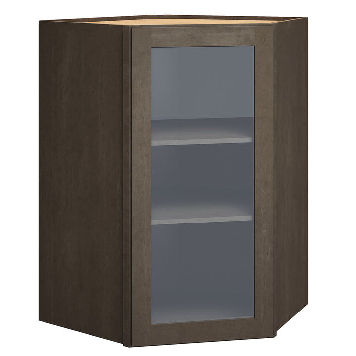 Diamond Express Jamestown 36-in W x 36-in H x 12-in D Colt Brown Diagonal Corner Wall Fully Assembled Plywood Cabinet (Recessed Panel Square Style)