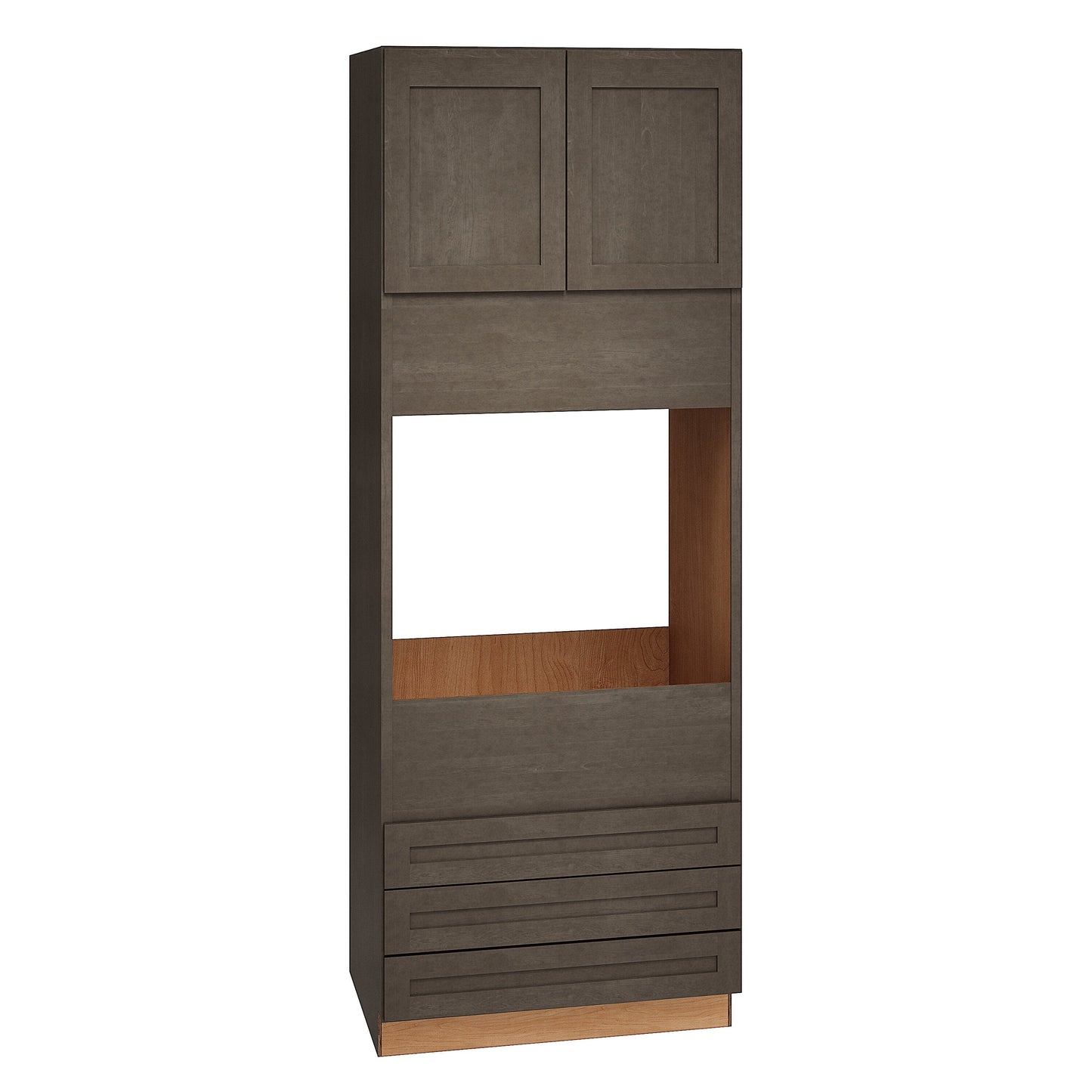 Diamond Express Jamestown 33-in W x 90-in H x 24-in D Colt Brown 3-Drawers Single Oven Base Fully Assembled Plywood Cabinet (Recessed Panel Shaker Style)