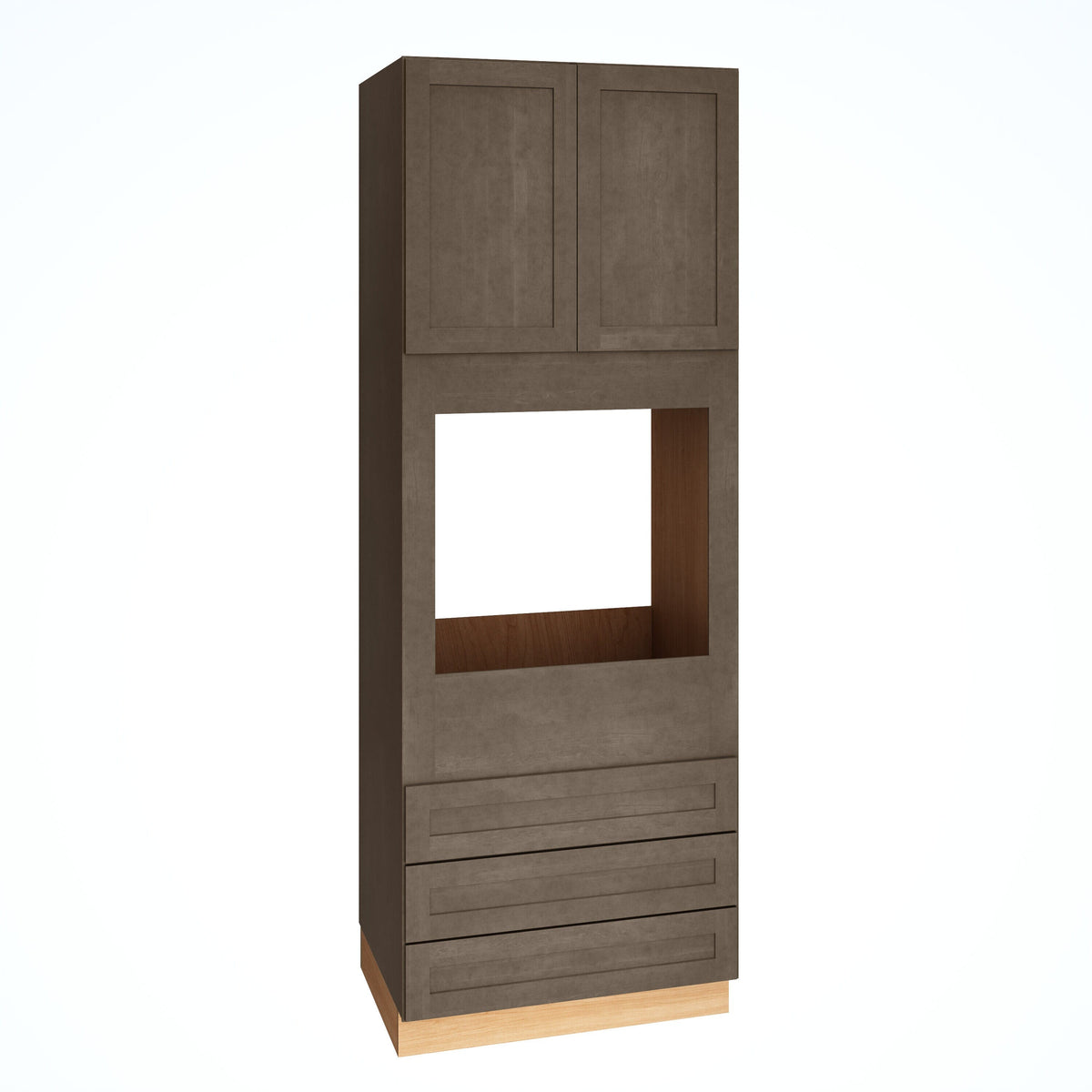 Diamond Express Jamestown 33-in W x 93-in H x 24-in D Colt Brown 3-Drawers Single Oven Base Fully Assembled Plywood Cabinet (Recessed Panel Shaker Style)