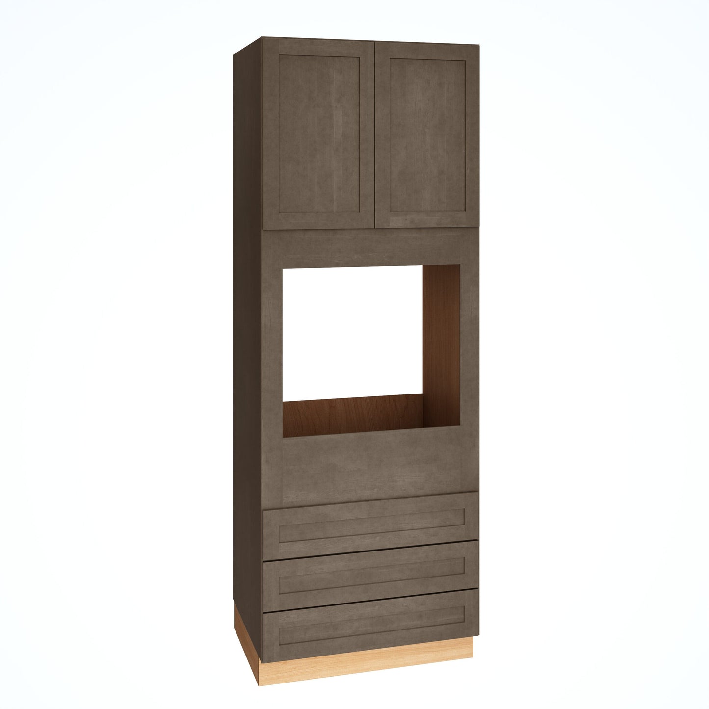 Diamond Express Jamestown 33-in W x 93-in H x 24-in D Colt Brown 3-Drawers Single Oven Base Fully Assembled Plywood Cabinet (Recessed Panel Shaker Style)