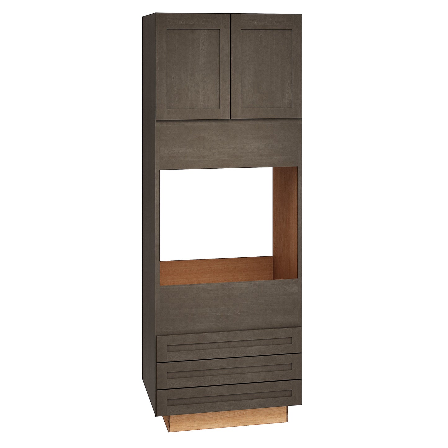 Diamond Express Jamestown 33-in W x 96-in H x 24-in D Colt Brown 3-Drawers Single Oven Base Fully Assembled Plywood Cabinet (Recessed Panel Shaker Style)