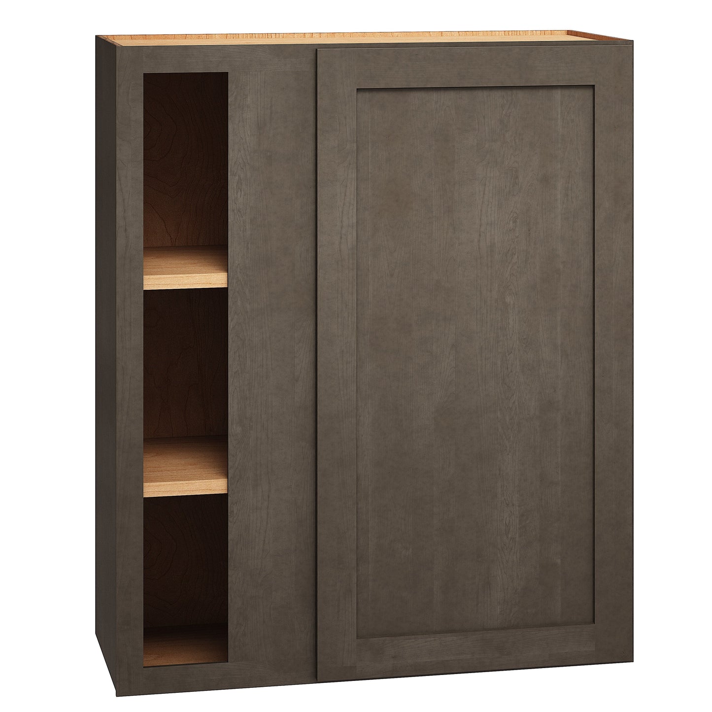 Diamond Express Jamestown 30-in W x 36-in H x 12-in D Colt Brown Blind Corner Wall Fully Assembled Plywood Cabinet (Recessed Panel Shaker Style)