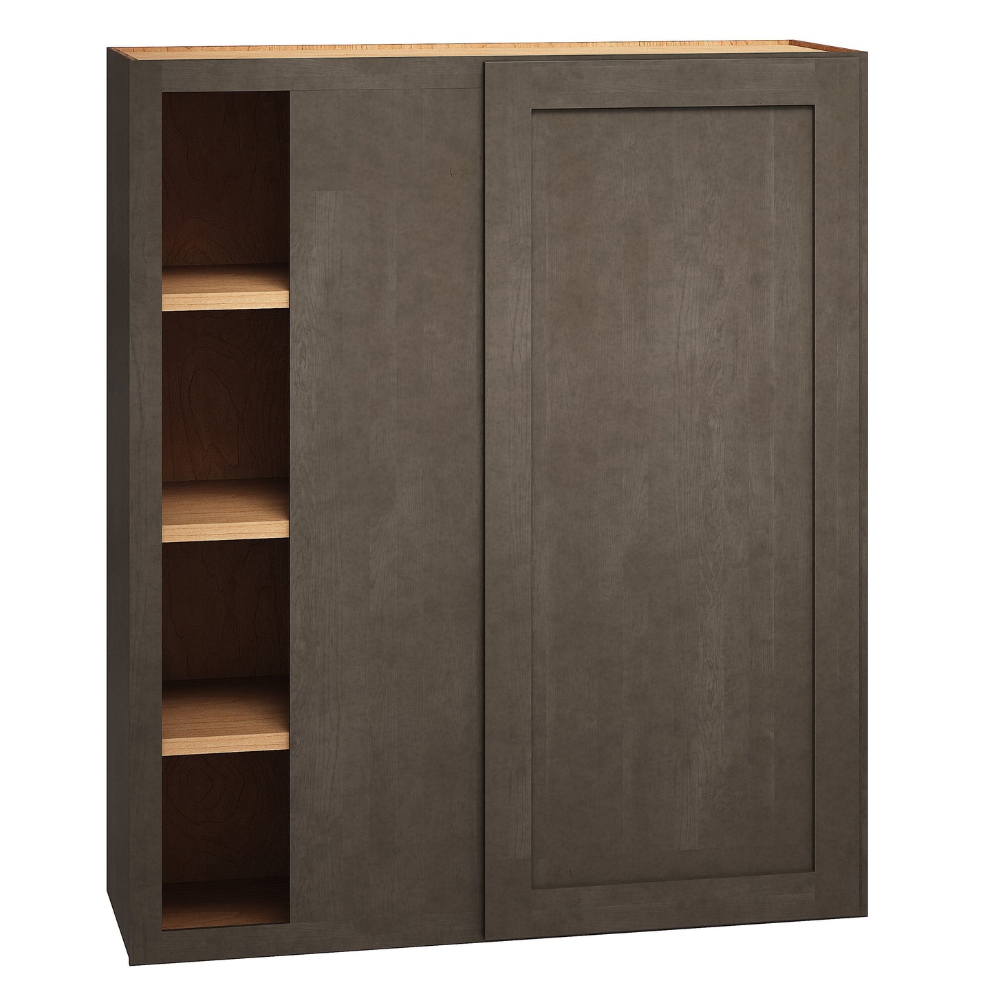 Diamond Express Jamestown 36-in W x 42-in H x 12-in D Colt Brown Blind Corner Wall Fully Assembled Plywood Cabinet (Recessed Panel Shaker Style)